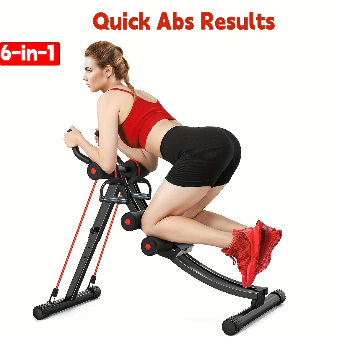 Ab Workout Equipment, Ab Machine for Home Gym, Foldable Core & Abdominal Exercise Machine, Adjustable Ab Machine Full Body Workout Women Exercise Fitness Equipment, Gifts for Women/Girls