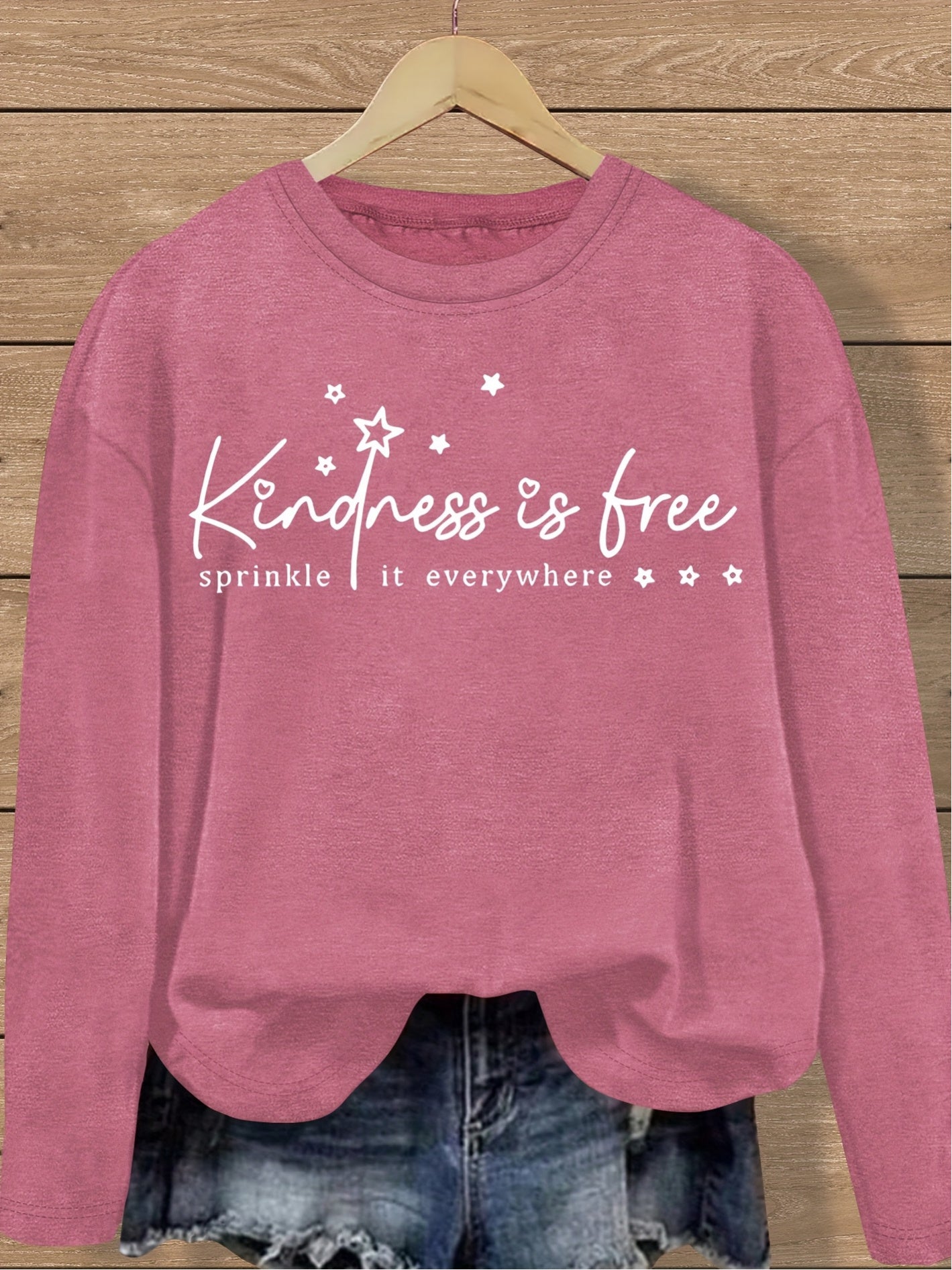 Plus Size - Large Size Women'S Casual Round Neck Printed Long Sleeved T-shirt | Loose Fit, Versatile for Spring, Autumn, Winter, Trendy Style, Soft Fabric, Easy to Care, Machine Washable