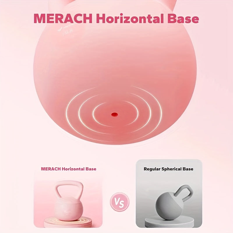 MERACH Soft Kettlebell Weight - 15lb Sea or Iron Sand Filled Kettlebell Suitable for Home Workouts, Women & Men, Low- Full-Body Training, Fitness Equipment (Pink)