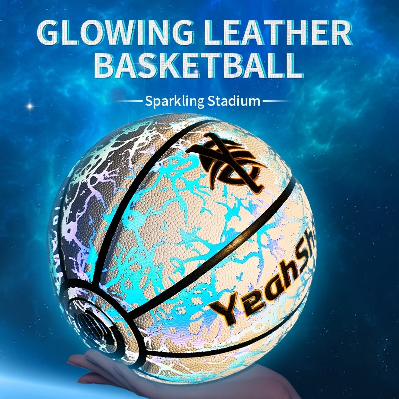 YeahShoot Glow Basketball - Novel Style Light Up Basketball for Youth, Reflective Teens And Adults, Premium Feel Basketball Gifts for Boys with In The