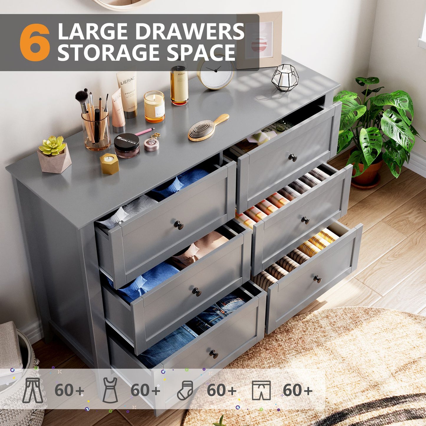 Modern 6-Drawer Storage Cabinet with an Upgraded Design, Crafted from Sheet Material And Featuring a Durable U1 Drlac 6002 Painted End. This Functional Storage Solution Is Perfect for Home Or Office Use, Ideal for Room Decor,