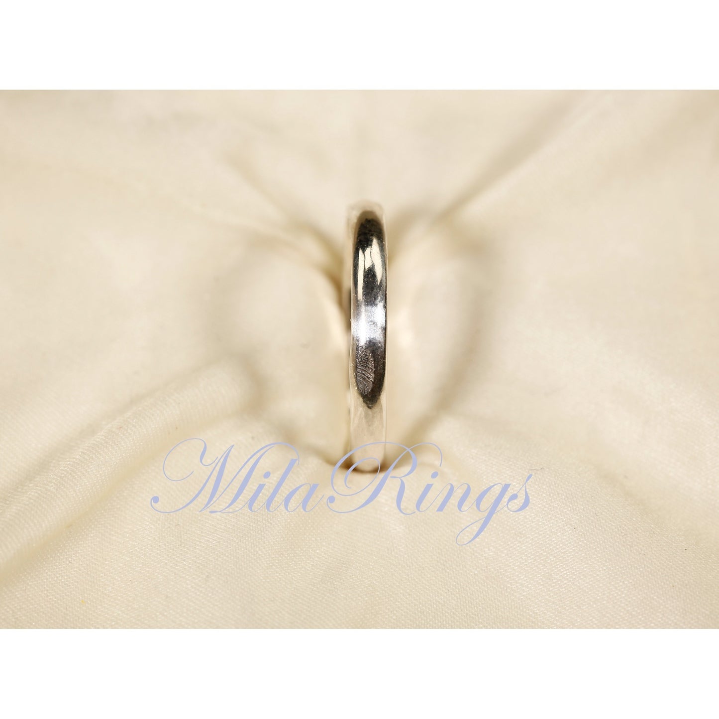 MILA8610 Handmade 925 Sterling Silver 2.6mm Width Classic Style Half Round Band, Handmade and Material Sourced in the U.S., Can be Worn Everyday Without Taking Off, Available in U.S. Standard Sizes.