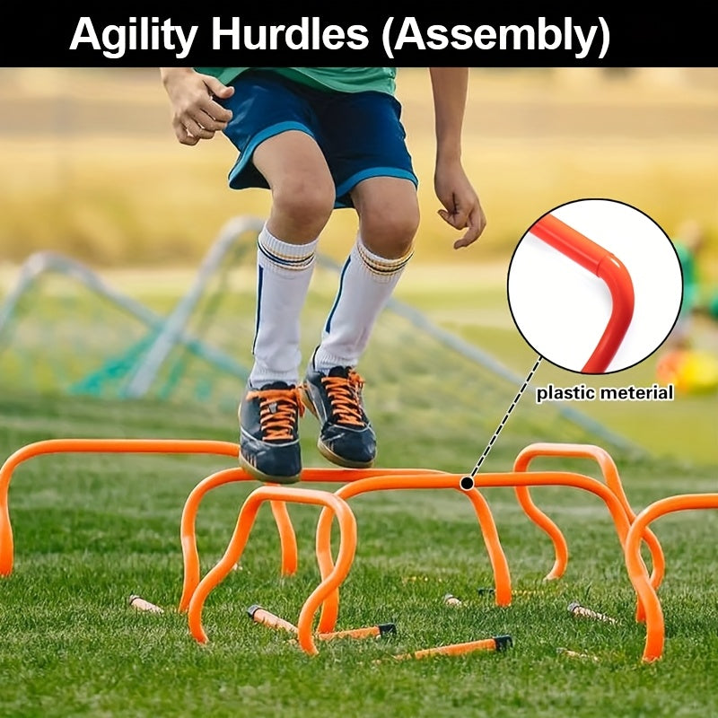 20 Feet Non-slip Agility Ladder Set + 12 Cones 4 Obstacles + Running Umbrella Basketball Soccer Training Speed Training Equipment Youth Physical Fitness Equipment Indoor And Outdoor Agility Training Hot Deal Free Storage Bag