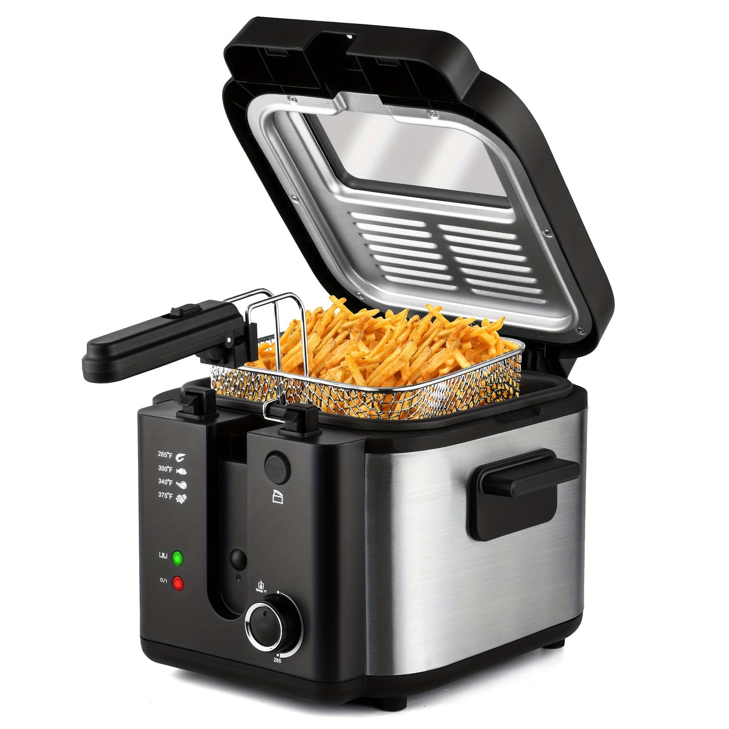 susteas household deep fryer, 1500W powerful heating, 1.5L/2.5L/3L/5L/6L non-stick inner pot, adjustable temperature control, convenient frying basket, made of stainless steel, essential for the kitchen.