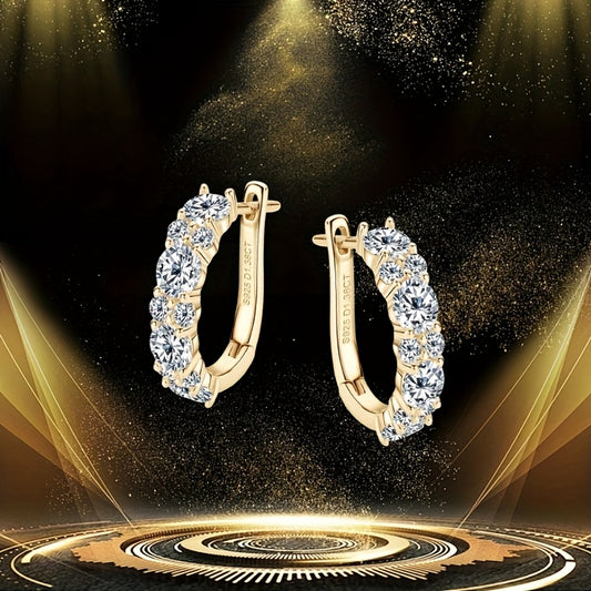 925 Silver Moissanite Earrings, Women's Jewelry, High-Quality Elegant Fashion Earrings For Women, Silver Stud Earrings, Holiday/Everyday/Anniversary Gifts For Family And Friends, Christmas #Halloween #BlackFriday #Thanksgivin