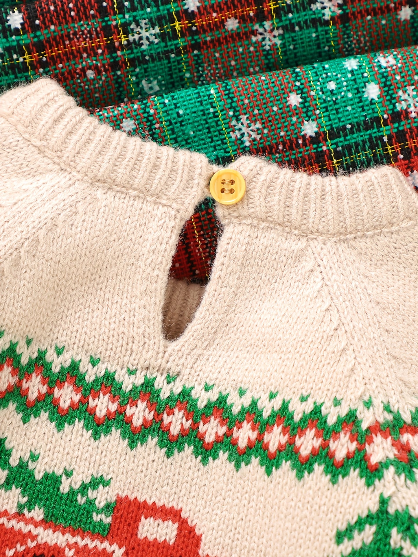 ESZNGD & Christmas Sweater - Red Truck & Reindeer Print Pullover, Soft Long Sleeve Crewneck Winter Sweater with Truck Driver Theme, Cozy Loose Fit for (Unisex Holiday Outfit)