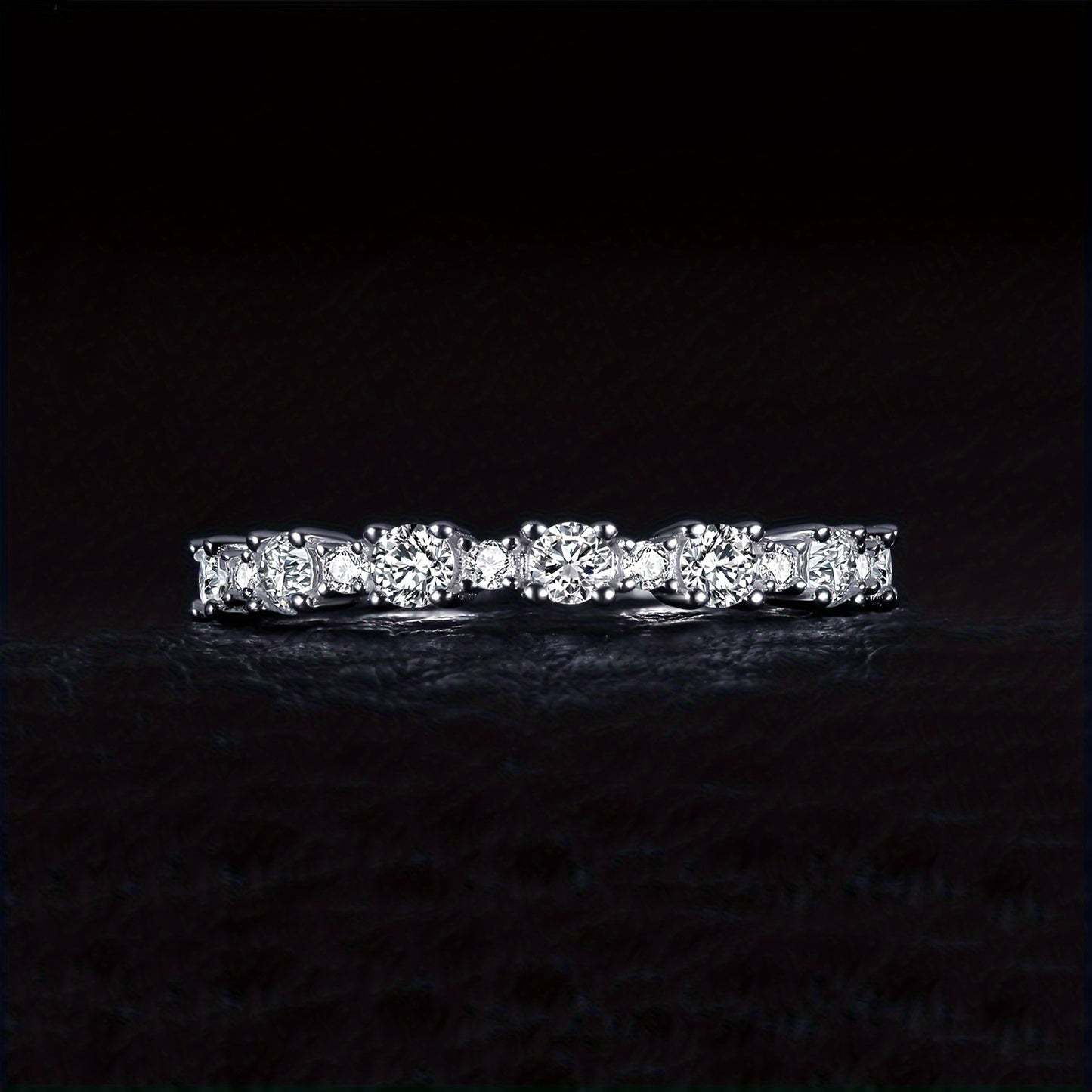 1pc 925 Sterling Silver Simple And Elegant Round Cut Cubic Zirconia Silvery Wedding Engagement Ring For Women Promise Love Engagement Bridal Band Ring