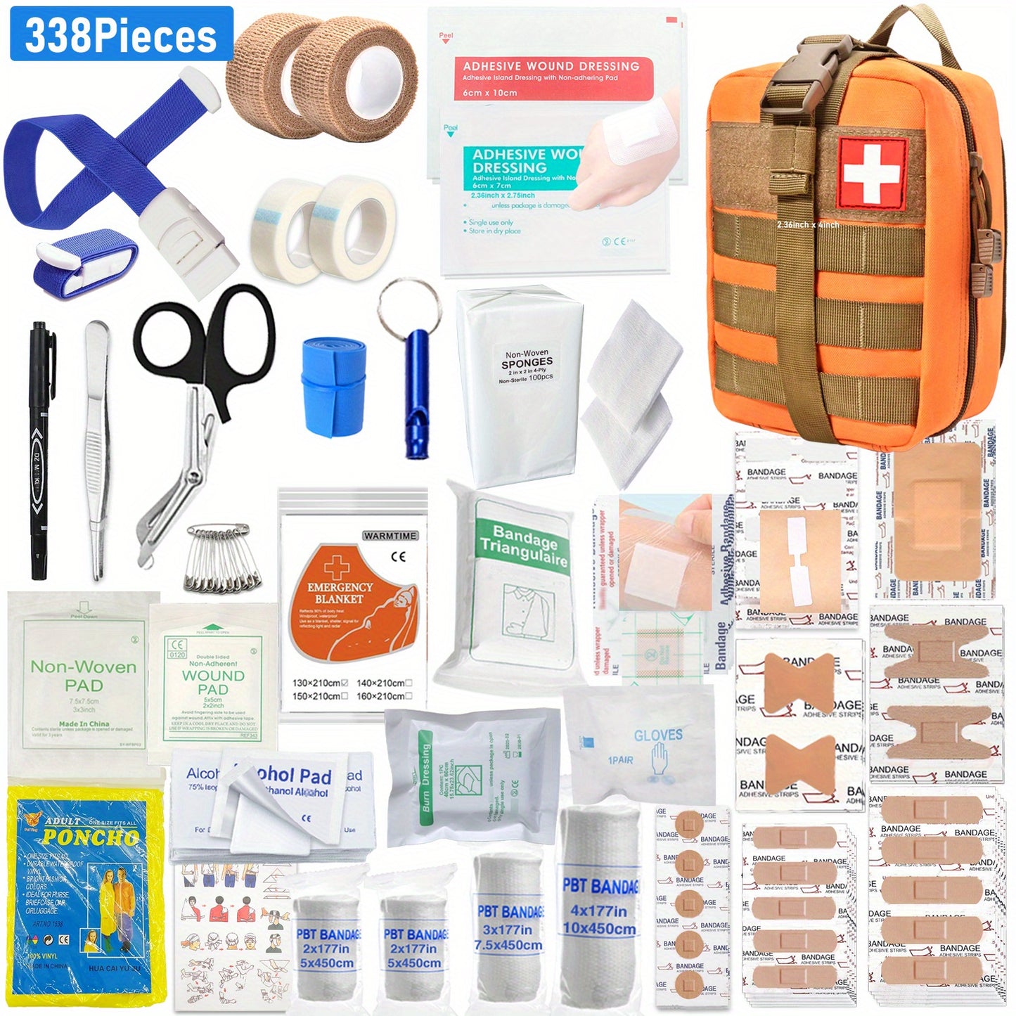 Adventure Essentials Emergency Kit - Hiking, Car Travel, Family Safety Medical Kit