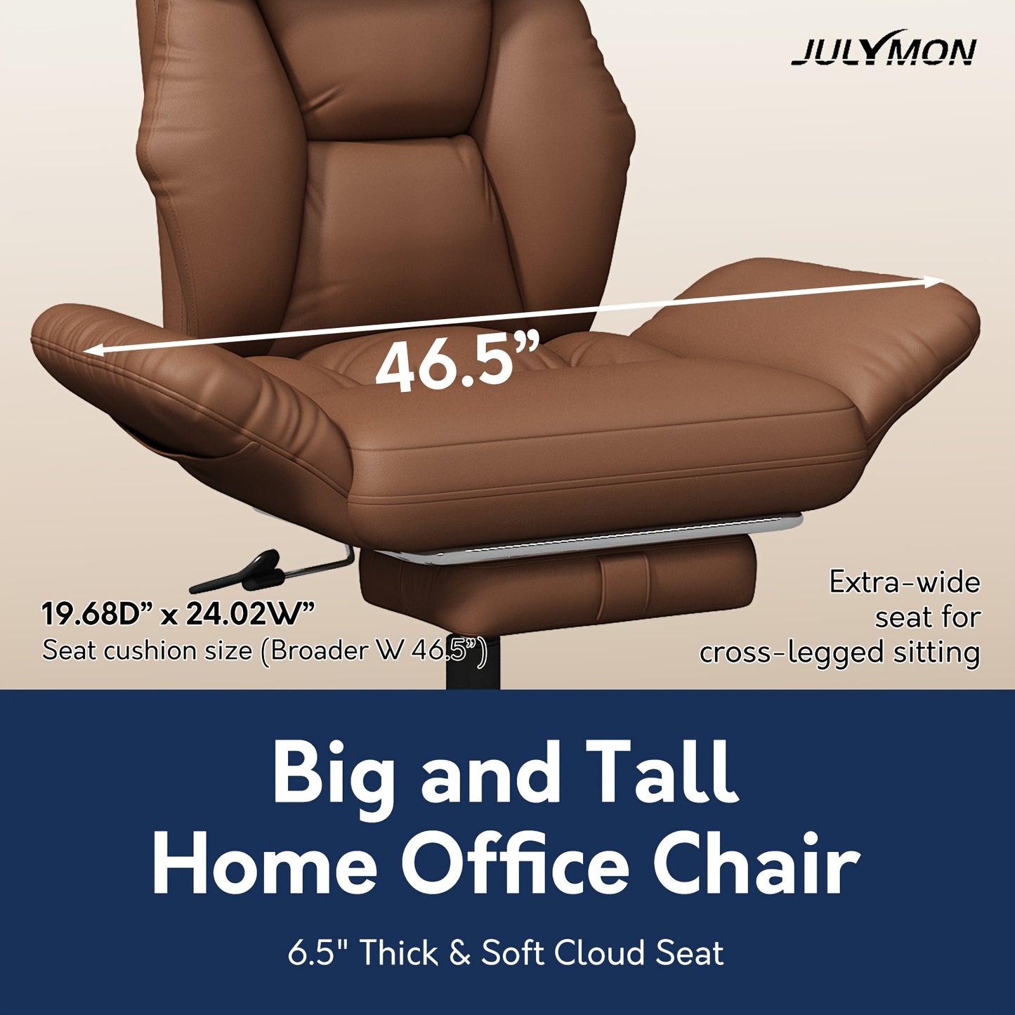 Ergonomic Big & Tall Executive Office Chair with Foot Rest - Wide Seat PU Swivel Chair, Adjustable Height Headrest & Armrests, / - Compatible for Office, Gaming Desk Chair