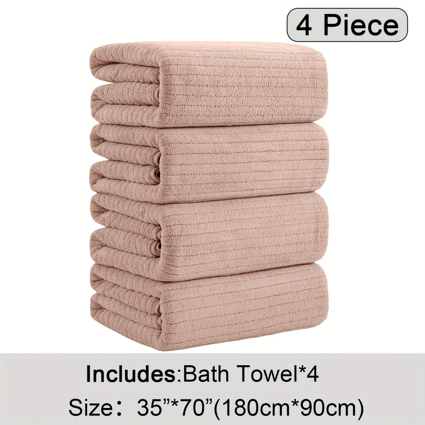 4 Pack Oversized Bath Towels Set, 35"x70" Extra Large Towel Microfiber Absorbent XL Bath Sheet Super Soft Bathroom Towels Set Quick  Plus Size Shower Towels for Family Hotel