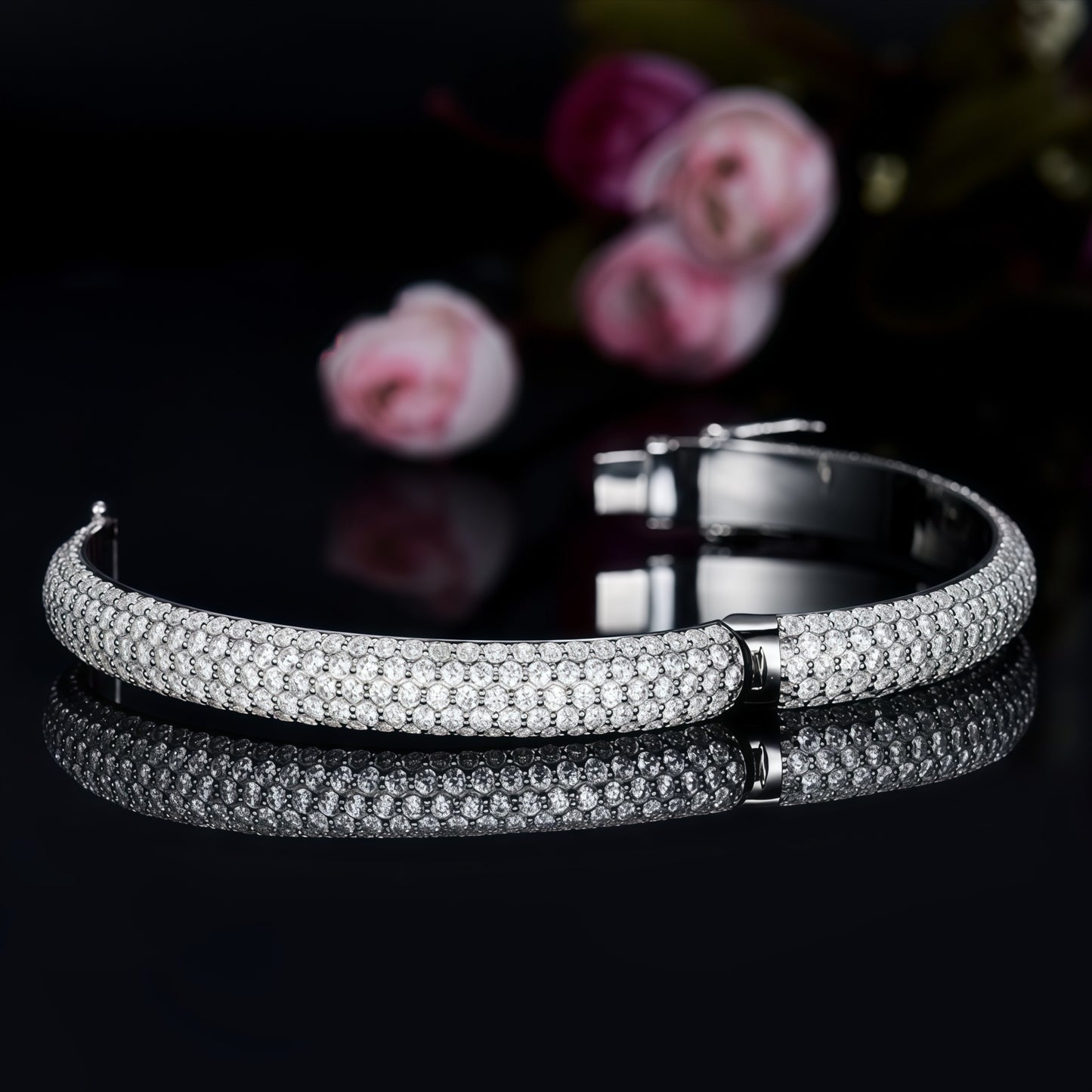 30.7g Full Moissanite Hip-hop Bracelet, D Color VVS1 Round Cut, 925 Sterling Silver High Quality Luxury Bracelet, Fashionable Trendy Items, Suitable for Daily Wear Or Music Festival, Perfect Christmas Halloween Gifts for Wome