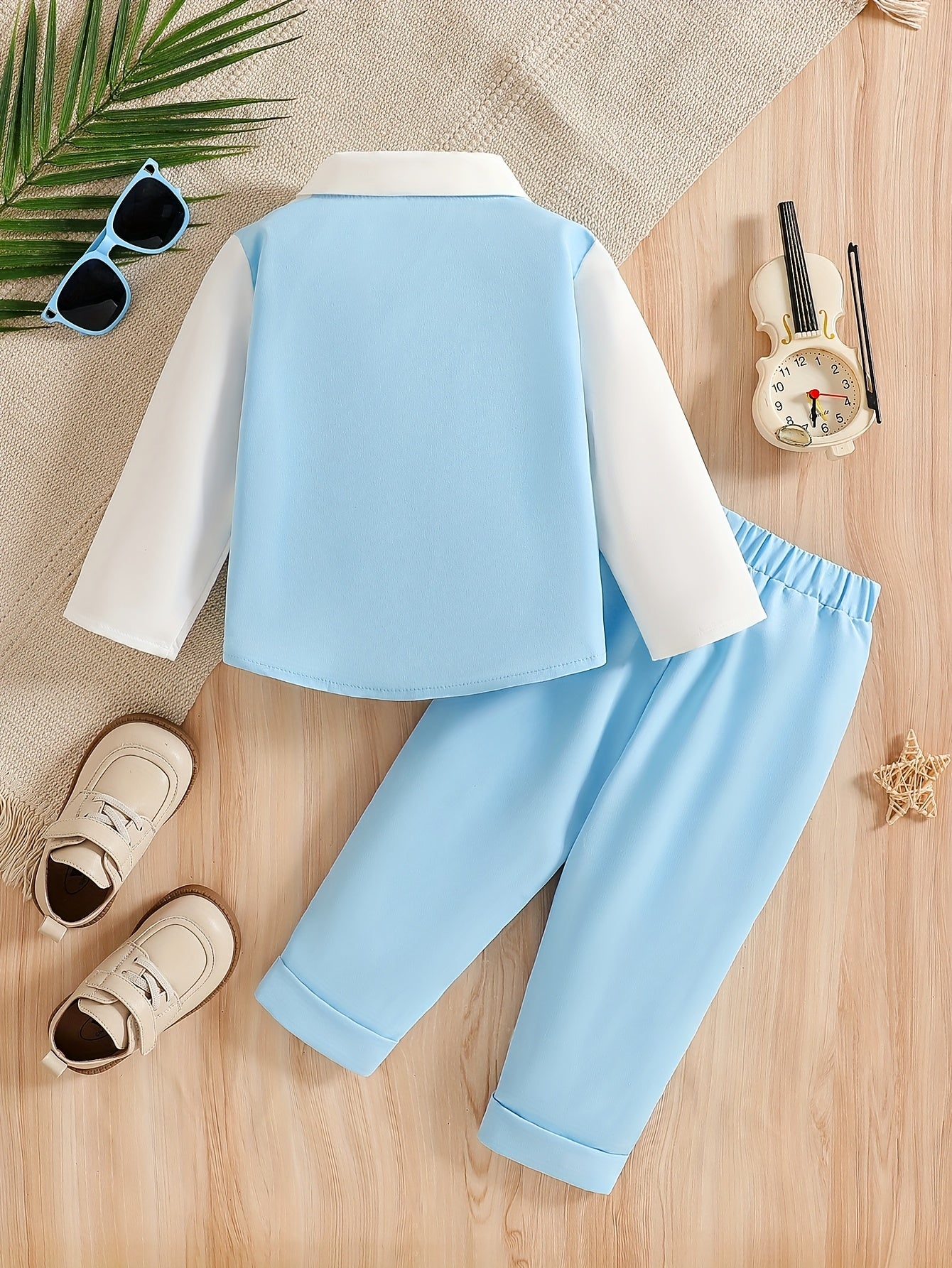 Baby Clothing And Baby Products 2025 New Baby Spring And Autumn Suit Set Wedding Birthday Party Gift Suit Fake Two Piece Long Sleeved Top And Pants Children'S Gentleman Baptismal Set Start Season Hot Halloween And Christmas C