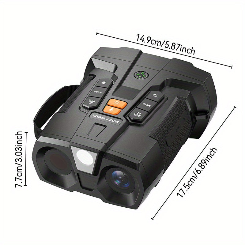 INSKAM Binocular Infrared Digital Night Vision Device, 4.5-Inch IPS Screen, 10X Digital Magnification, USB/ Battery Dual Power Supply, Portable Handheld Night Vision Device, Suitable for Outdoor Observation, Hiking, Camping,