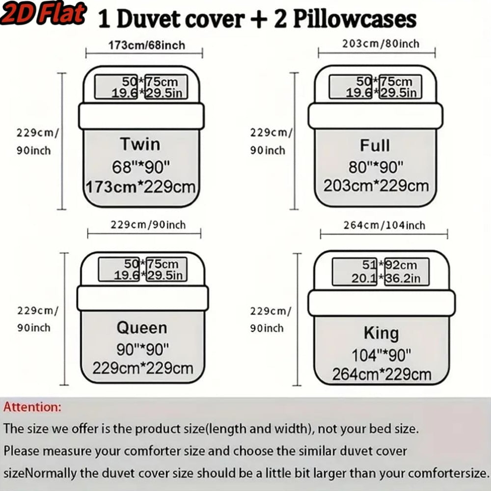 3pcs 2D Flat Christmas Tree Pattern Duvet Cover - Winter Holiday Themed Bedding, Black White Sketch Design, Soft Microfiber Fabric, Zippered Closure, Easy Care Washable Comforter for Bedroom Decor, All-Season 1100% polyester