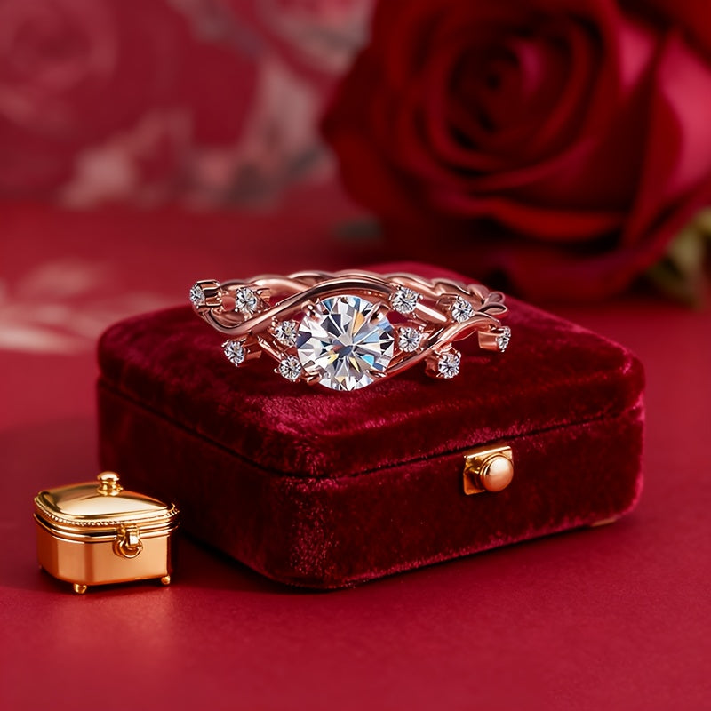 925 Silvery Sparkling Moissanite Ring Jewelry Jewelry  Women's Fashion Rings Everyday Dress Up Gift Anniversary Fashion Party Bachelorette Party Must Have Gift for Family Gift for Friends Christmas Gift, Holiday Jewelry, Spec