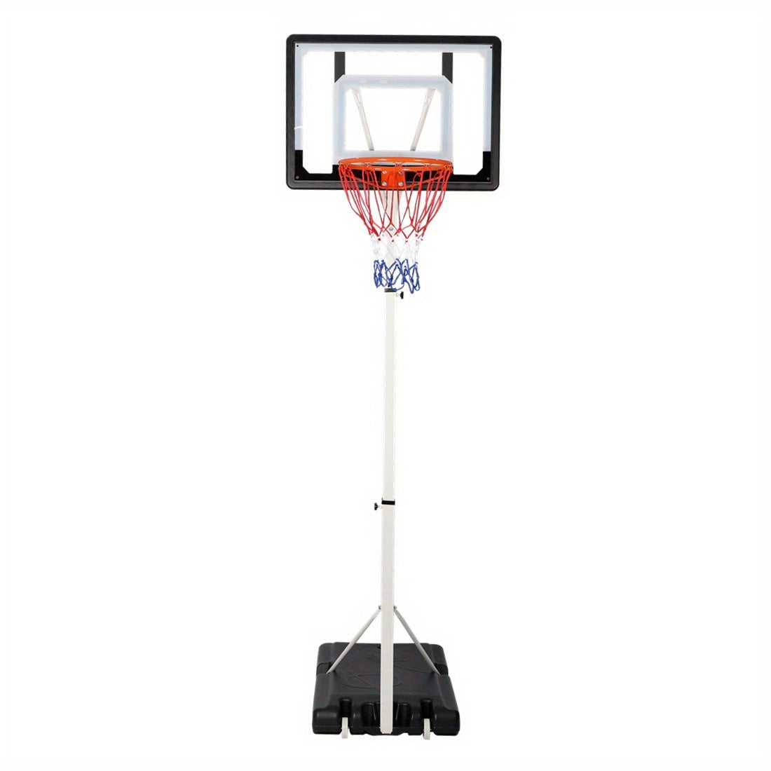 LUCKYERMORE Adjustable Portable Basketball Hoop for Family - 5ft-6.8ft Height, 32in Backboard, Heavy-Duty Steel & PVC, Water/Sand Stable Base with Wheels, Indoor/Outdoor Use, Black, Indoor Sports Equipment, Weatherresistant N