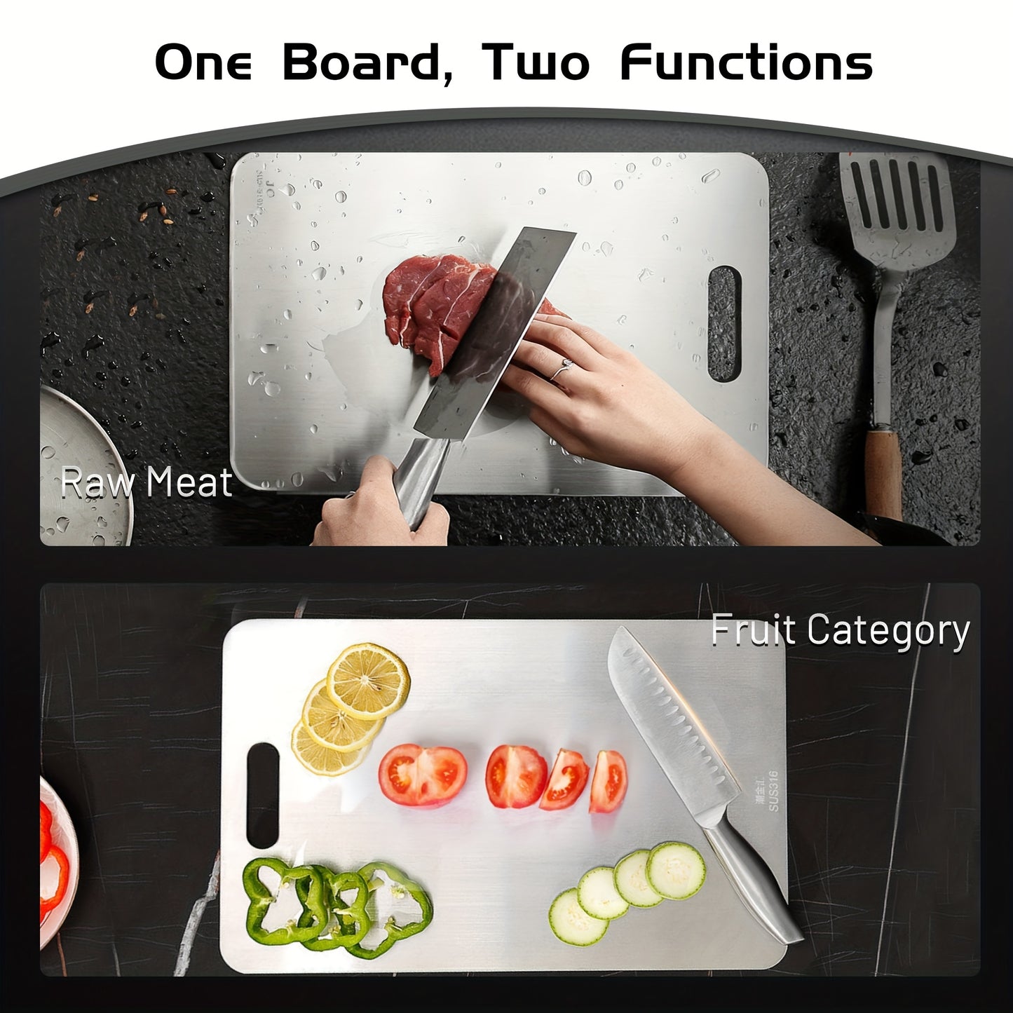 4pcs Stainless Steel Cutting Boards - Food Grade Durable Kitchen Cutting Boards - Non-slip Design For Meat Fruits Vegetables - Dishwasher Safe And Knife-Friendly Surface - Suitable For Home Chefs And Restaurants