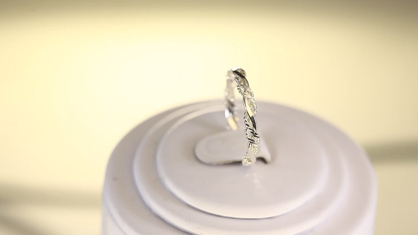MILARINGS-Twist6- Handmade 925 Sterling Unique Twist Style Texture Ring 2.3mm Width, Handmade 925 Sterling Silver Stackable Ring, Can be Worn Everyday Without Taking Off, Available in U.S. Standard Sizes.