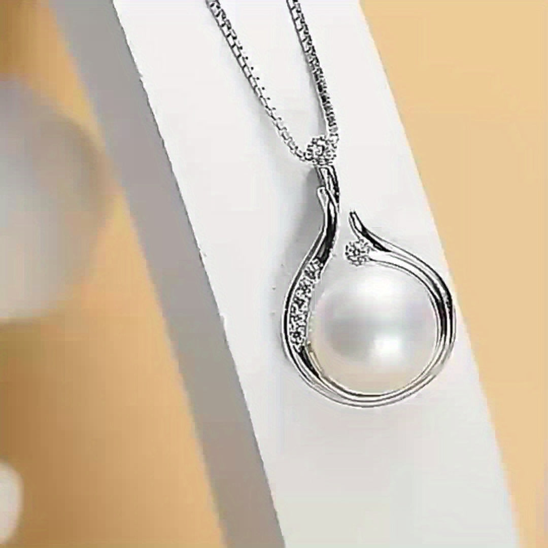 S925 Sterling Silvery Earrings for Women Natural Freshwater Freshwater Pearls Earrings Ear Hooks High-end Temperament Necklace for Women Men's Girlfriend Proposal EngaSynthetic Gemstoneent Wedding Anniversary Halloween Christ