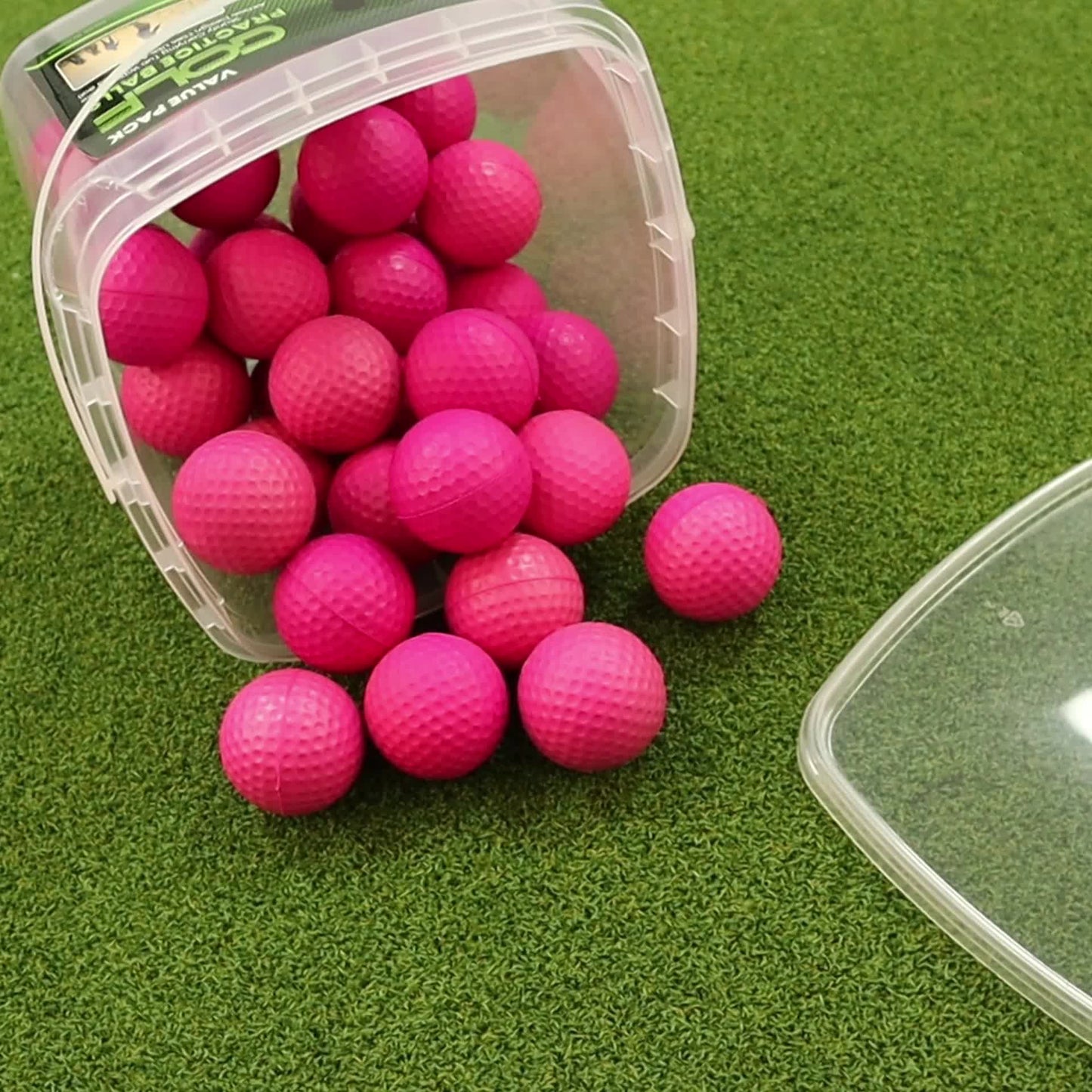 FINGER TEN Foam Golf Balls Practice Balls with Bucket 50 Pack Realistic Feel And Flight Sport Training for Indoor Or Outdoor Backyard Golf Training