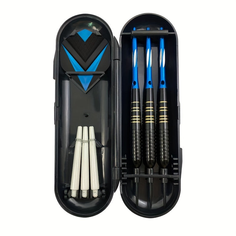 3pcs/set Professional Darts Free Carry Box 23g Total Length 16. 1.97inch Black Golden Color Steel Tip Darts With Aluminum Shaft Brass Dart Set With Steel Tip