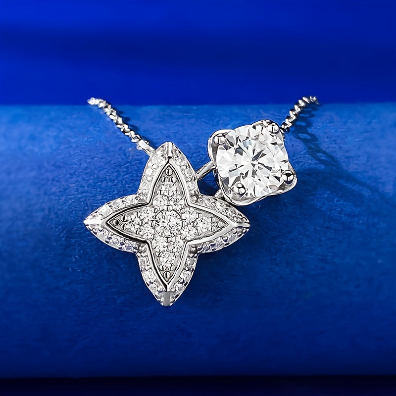 S925 Silver 1ct Moissanite Pendant High-quality, Gorgeous And Elegant Women's Fashion Pendant Women's Jewelry, 925 Silver Necklace Your Daily Surprise Gift Perfect For Everyday, Birthdays Anniversaries The Best Holiday Gift C