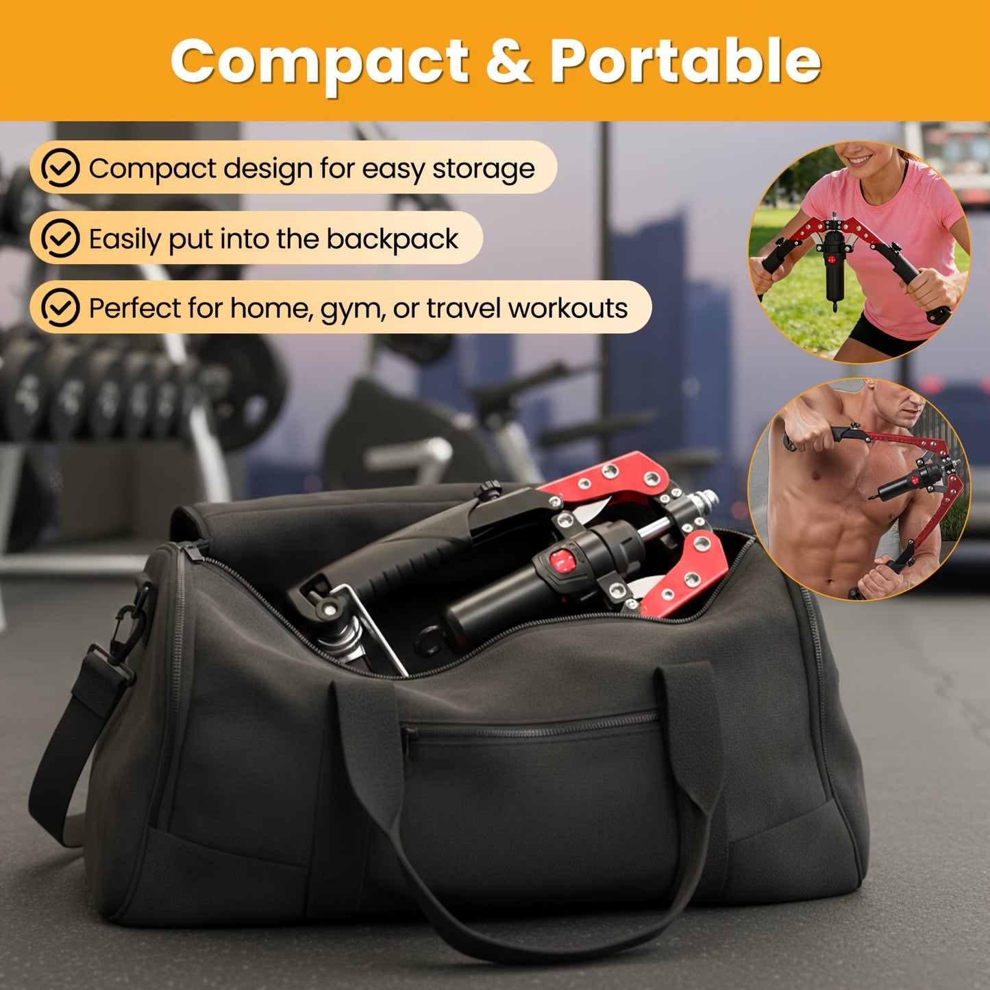 1 Twister Arm Trainer | Adjustable Hydraulic Home Gym Equipment for Strength Training, 22-440Lbs Chest Expander with Ab Roller Wheel, Workout Equipment for Men & Women, Arms Chest Core, Valentine'S Day Gifts, Carbon Steel, Re