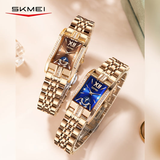 Women's Light Luxury Watches with Blue Star Dial and Heart Clasp Bracelet, Modular Fashion Accessories, Watches for Gifts