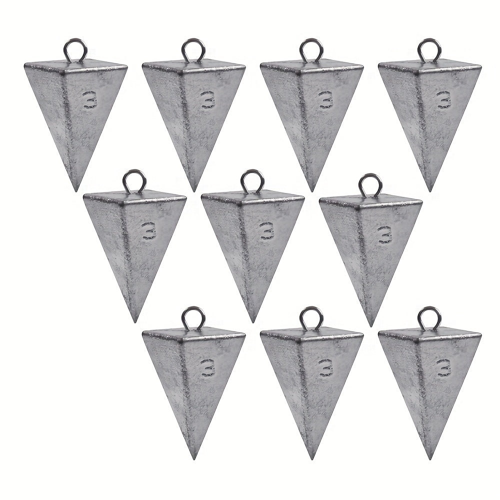 6/10pcs Pyramid Sinkers Fishing Weights Fishing Sinkers, Saltwater Freshwater Lead Fishing Weight Sinker for Ocean Surf Fishing Gear Catfish Tackle 1oz 2oz 3oz 4oz 5oz 6oz 8oz