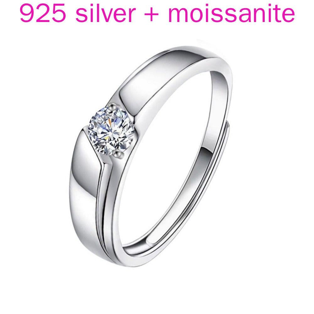 Couple Rings 925 Silver Moissanite Ring Wedding Engagement Ring Christmas New Year Valentine'S Day Gift, Wedding Ring Sets for Women, Engagement Rings for Women High Quality, Wedding Rings Set Couples, Engagement Ring for Wom