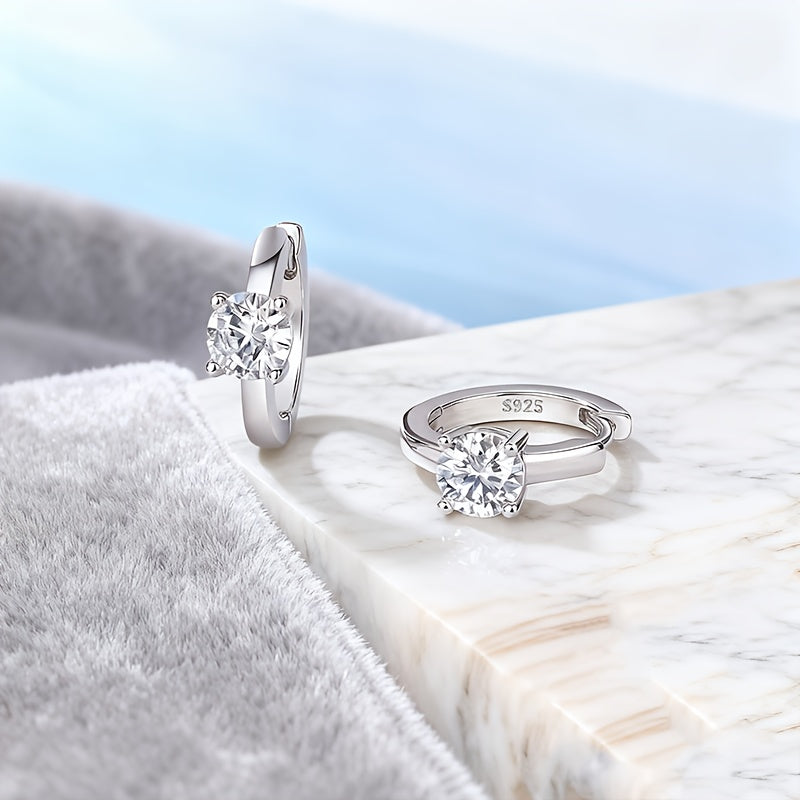 925 Silvery Moissanite Earrings, Men's Moissanite Jewelry, Men's Stud Earrings, 925 Silvery Earrings, Men's Hoop Earrings, Dangle Earrings Suitable for Any Occasion, Perfect As A Christmas #Halloween #BlackFriday #NewYear Gif