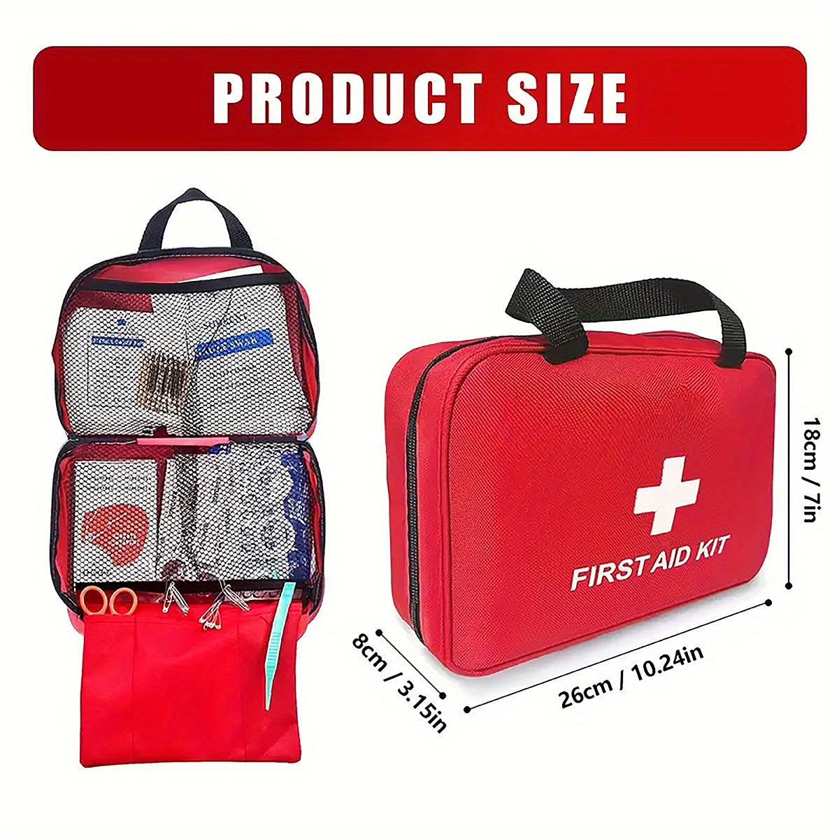 Adventure Essentials Emergency Kit - Hiking, Car Travel, Family Safety Medical Kit