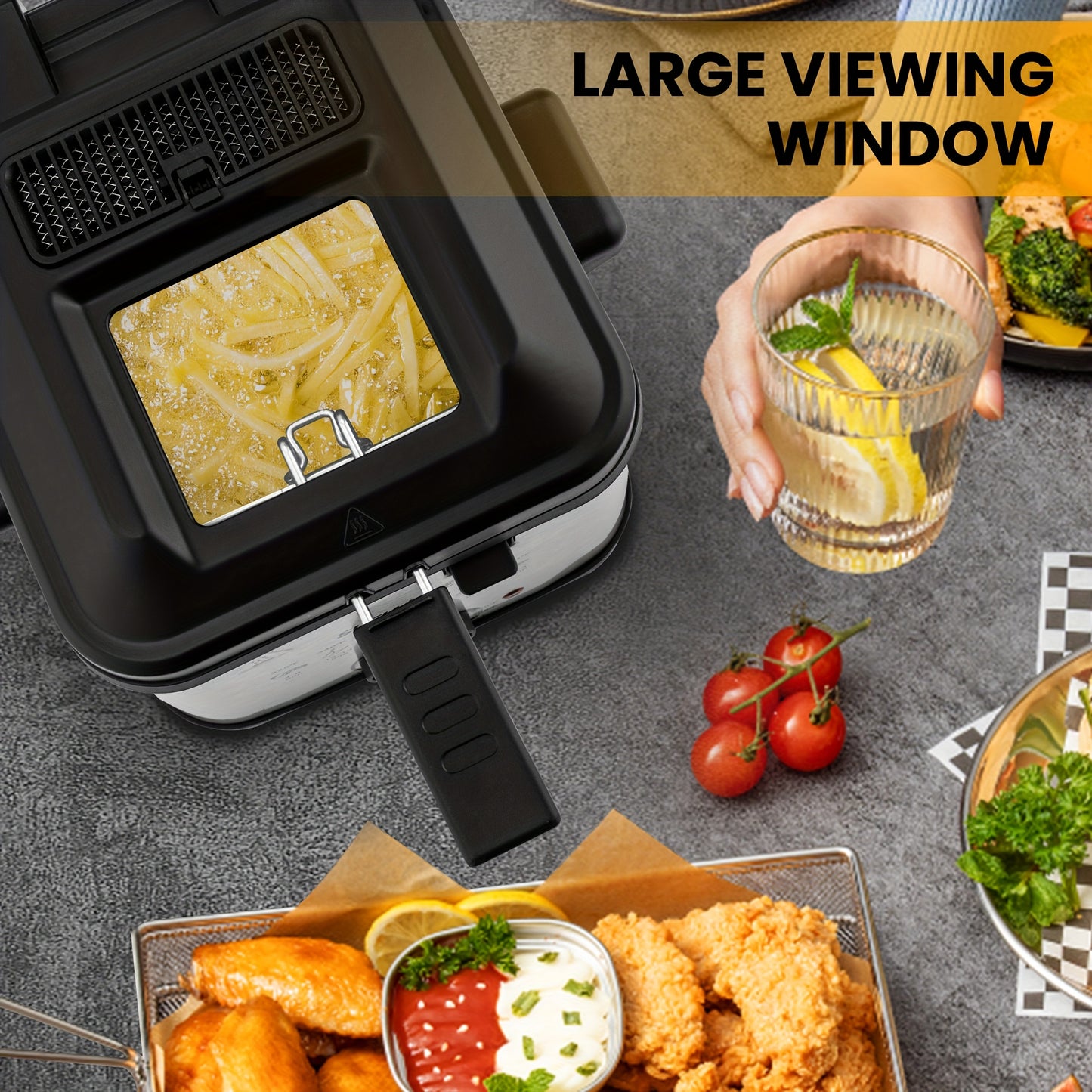 susteas household deep fryer, 1500W powerful heating, 1.5L/2.5L/3L/5L/6L non-stick inner pot, adjustable temperature control, convenient frying basket, made of stainless steel, essential for the kitchen.