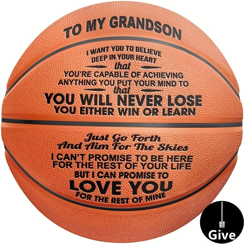 Basketball | Perfect Christmas Birthday Gift for Daughter, Grandson, Nephew, Niece - You Never Lose, Faux Leather, Mixed Color