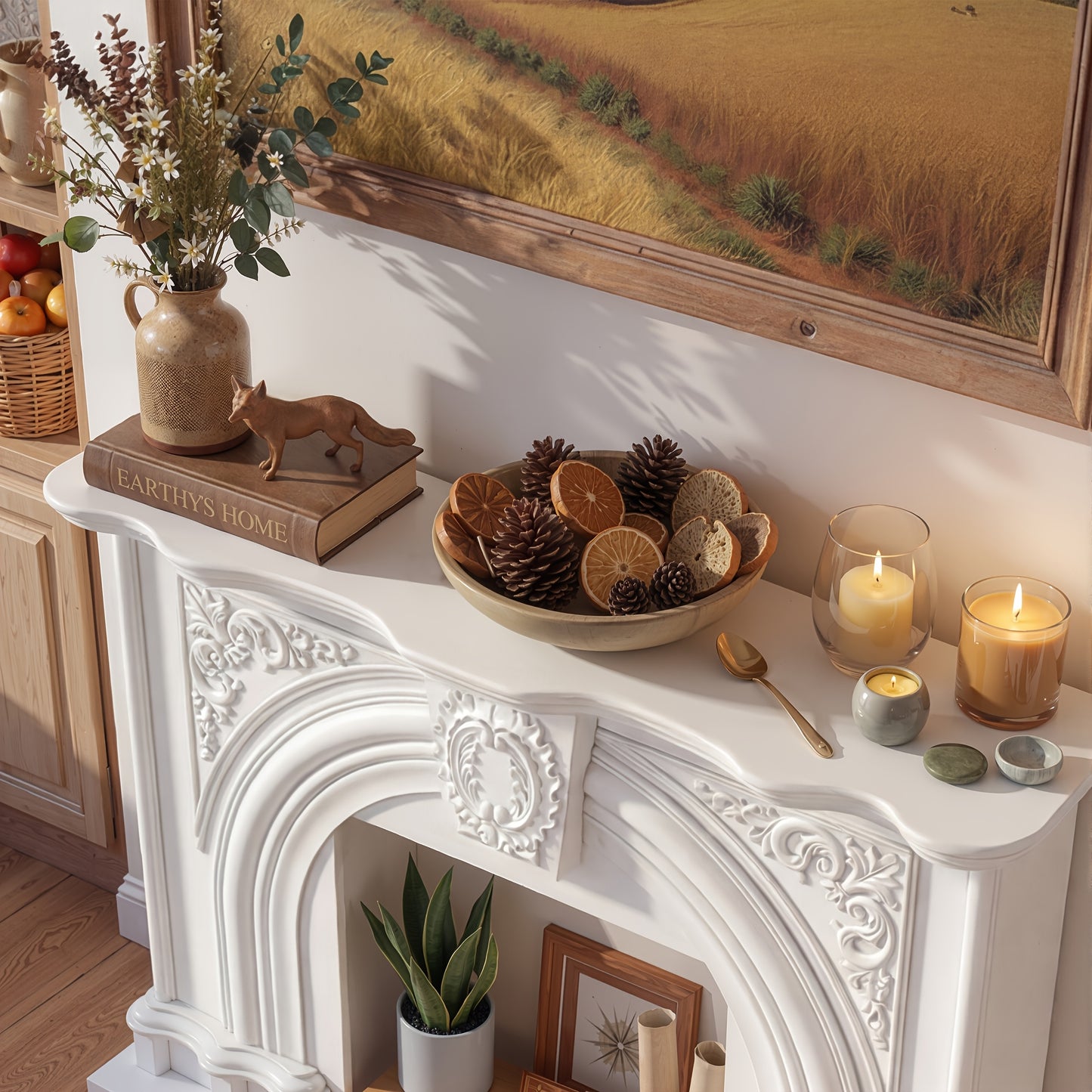 55.2'' Wide Modern TV Stand with Bookshelf Storage & Carved Surface Design - Media Console Table Suitable for Living Room, Wide-Screen TVs, Assembly Required, Freestanding Entertainment Center with Panels (White)