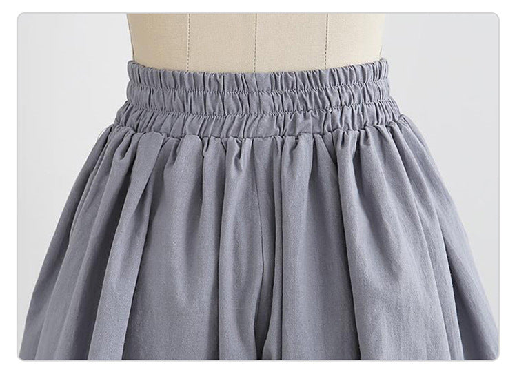 Large Size Wide Leg Shorts for Women Summer Plus Fat New Chiffon Pants Skirt Single Layer Elastic Waist Loose Versatile Korean Style Casual Pants