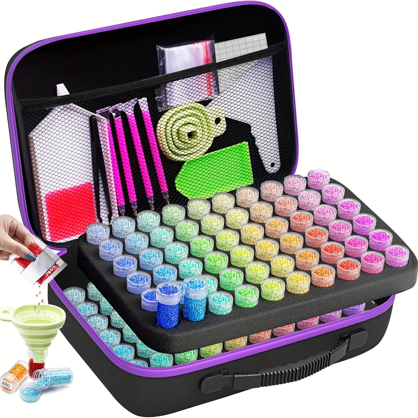 Christmas Gifts: Diamond Painting Storage Container, 240 Slots Diamond Art Accessories And Tools, Diamond Art Organizer With Diamond Painting Kit Jewelry Beads Shockproof Ja