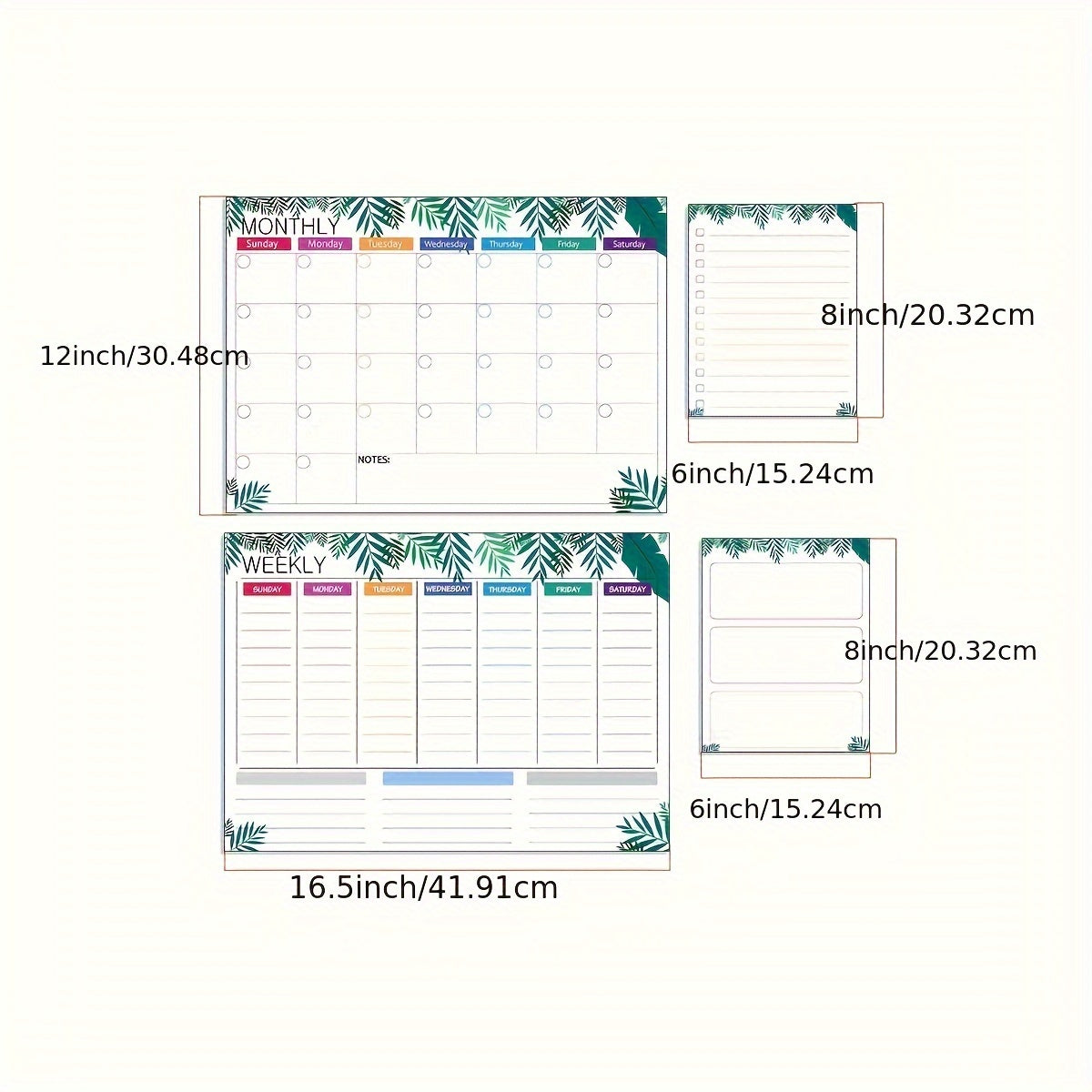 Hivillexun Dry Erase Calendar Whiteboard. Set of 4 Magnetic Calendars for Refrigerator, Monthly, Weekly Organizer & Daily Notepad. Wall & Fridge Family Calendar. 8 Markers 1 Eraser