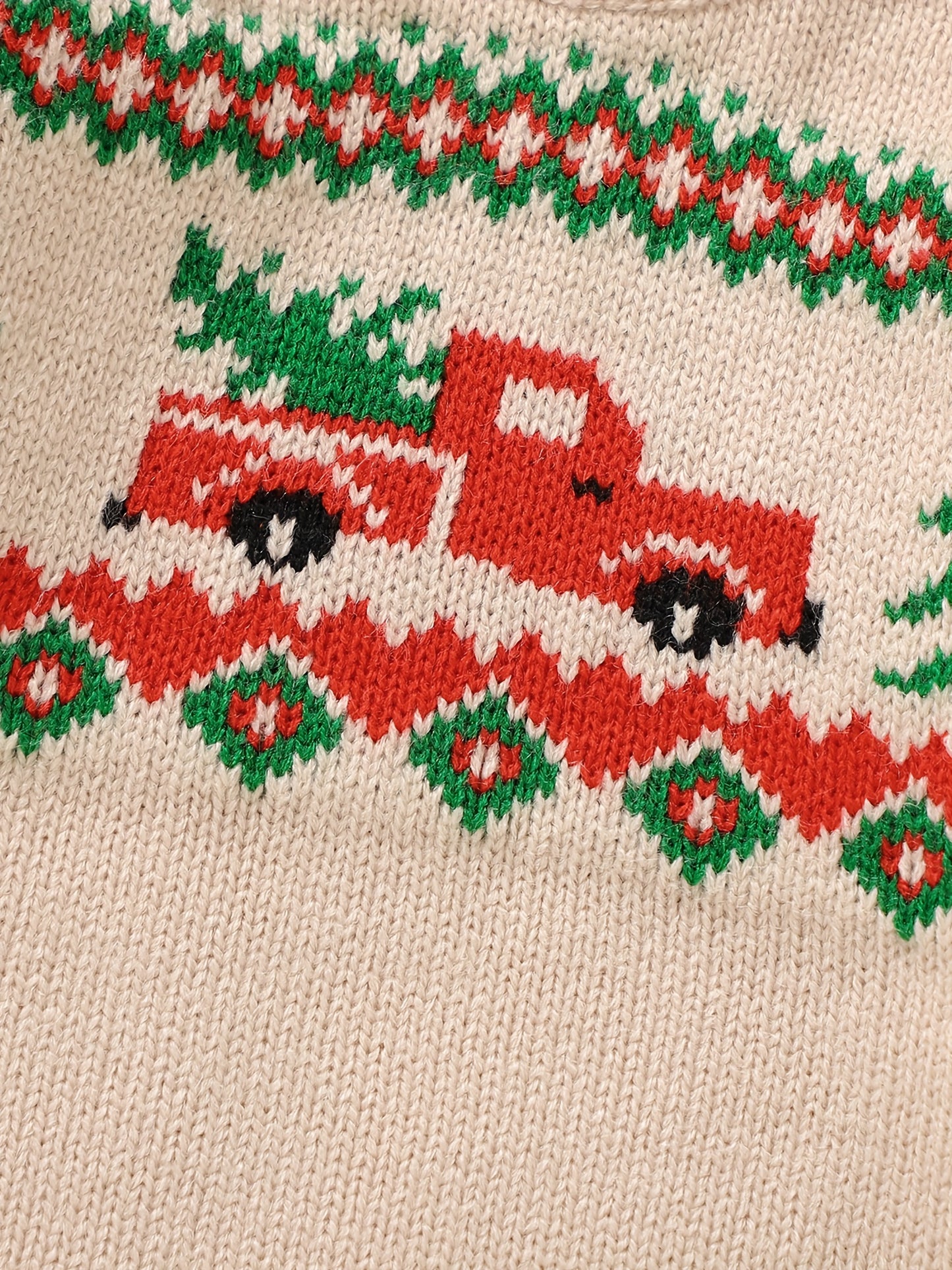 ESZNGD & Christmas Sweater - Red Truck & Reindeer Print Pullover, Soft Long Sleeve Crewneck Winter Sweater with Truck Driver Theme, Cozy Loose Fit for (Unisex Holiday Outfit)