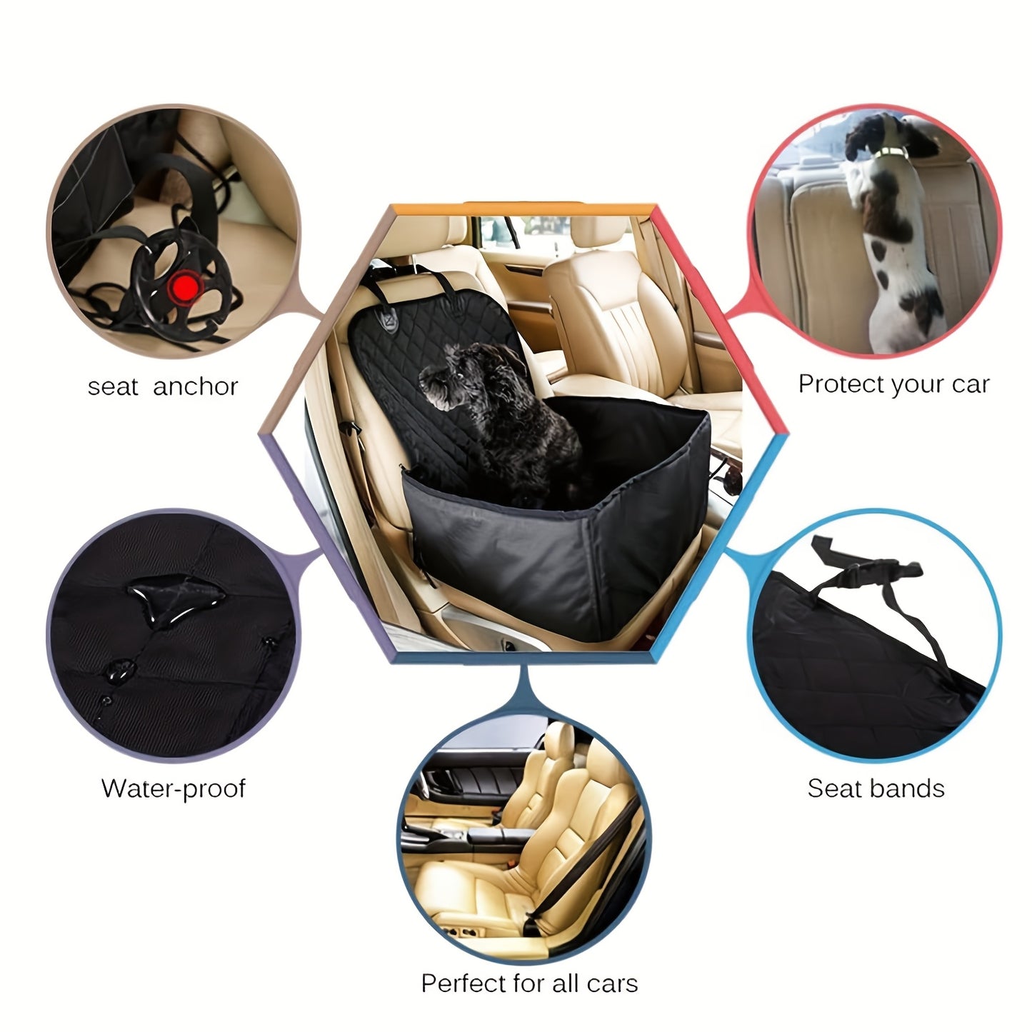 Pet Car Seat Cover Designed As a Non-Slip Hammock for Safe Outdoor Travel, Suitable for Both Dogs And Cats, And Is Foldable for Convenience