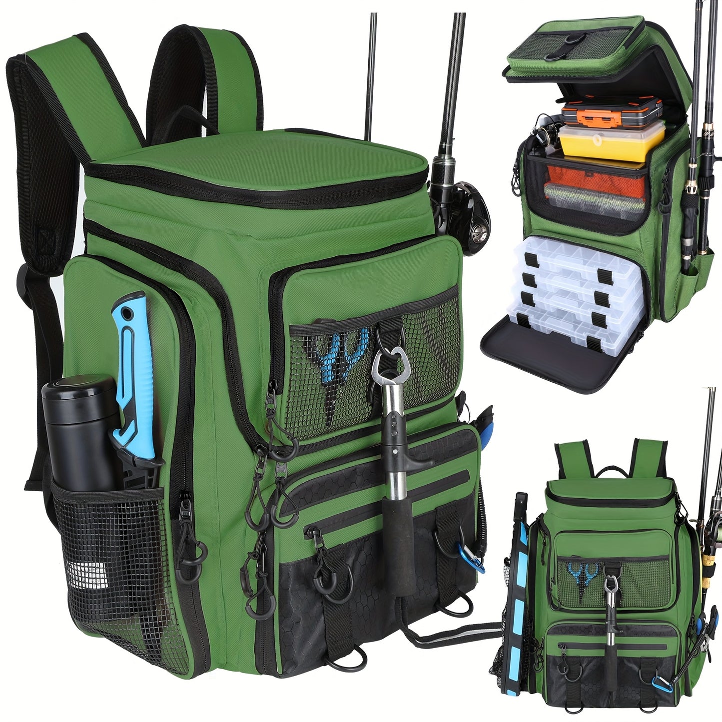 Factory Supplier Extra Large Capacity Fishing Backpack: 11.1gal With Built-in Rod Tube, For Carrying Fishing Gear & Equipment. Ideal For Fishing, Mountaineering, Hiking, And Camping.