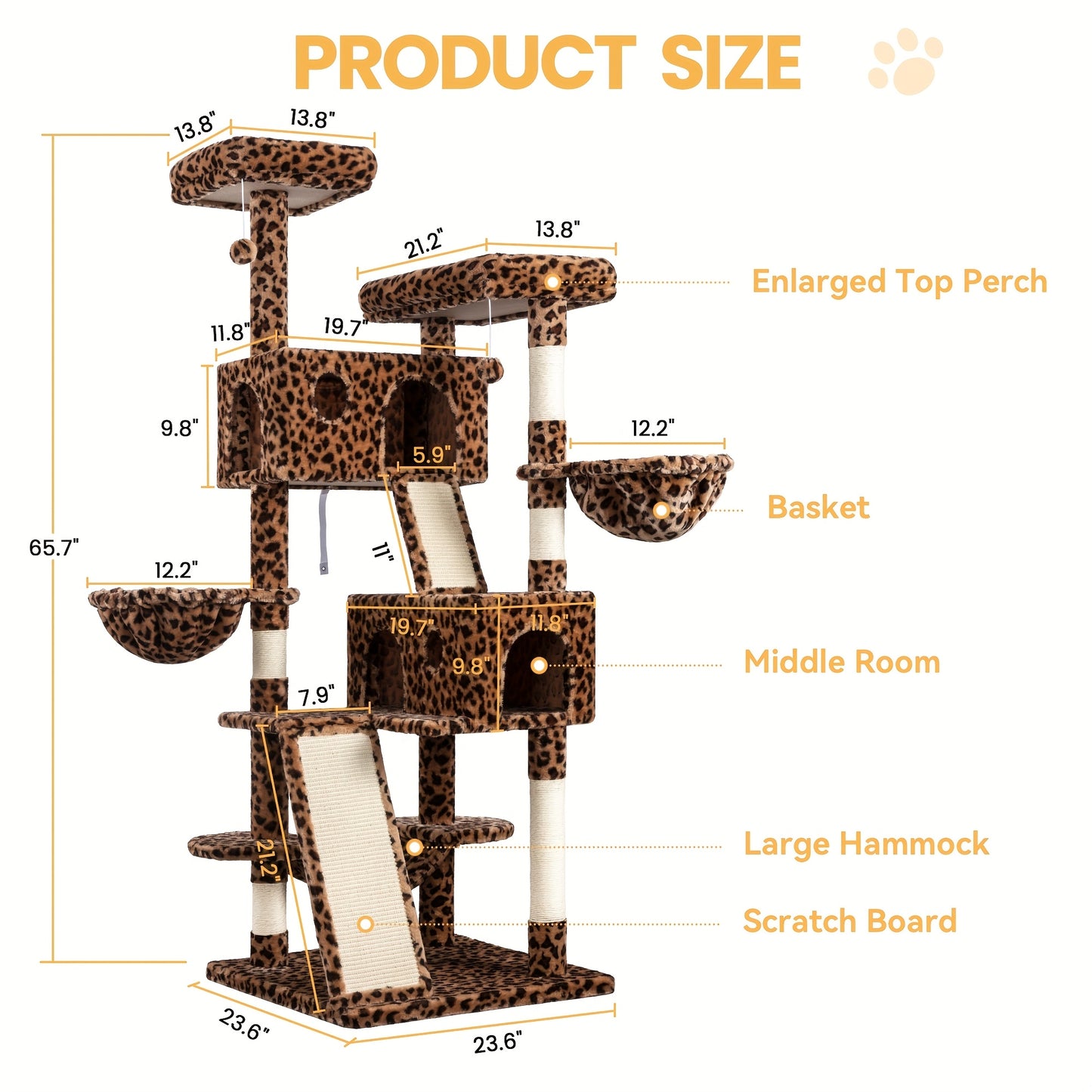 WEEWAY Multi-Level Cat Tree Tower for Indoor Cats - Modern Space-Saving design with Scratching Posts, Plush Perches, Hanging Platforms, Entryways - Sturdy Construction for Climbing, Scratching, Resting - Ideal Gift for Kittie