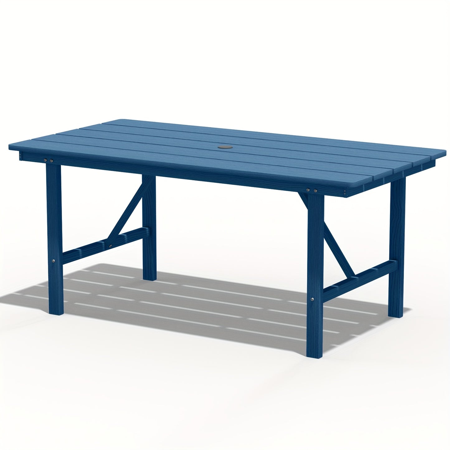 Outdoor HDPE Dining Set, 7pcs Outdoor Furniture with Large Table& 6 Chairs, All-Weather Patio Dining Set for Lawn, Garden, Backyard, Poolside
