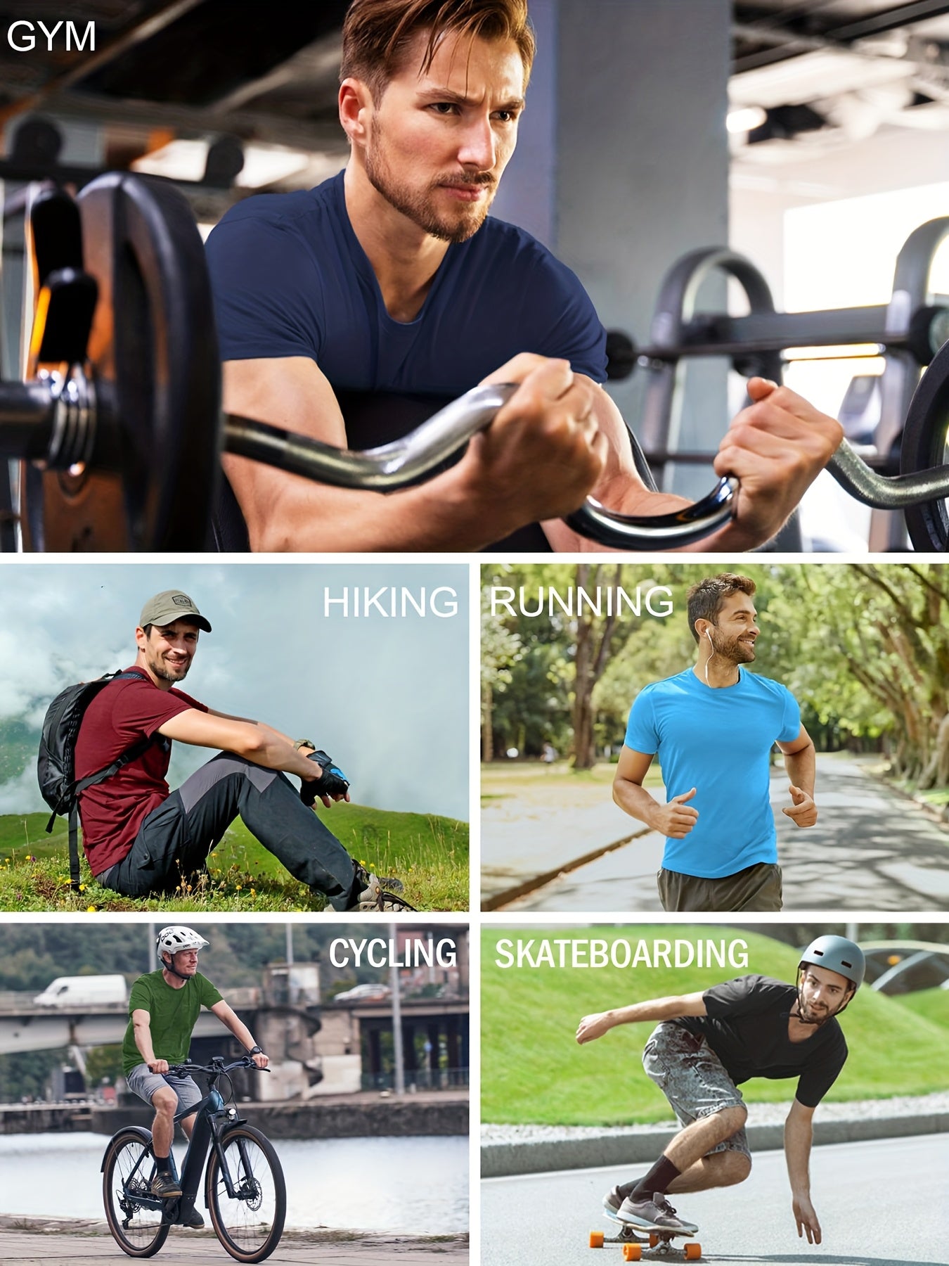 6 Pack Men'S Quick Dry Workout Gym T Shirts, Short Sleeve Active Running Athletic Tee Tops