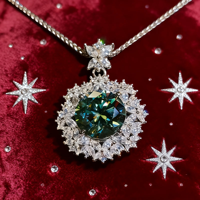 A 925 Silver 11.0mm*1 Round Large Moissanite 5-carat Pendant Necklace, Weighing Approximately 9.3g, Is Elegant And Fashionable. It Is Perfect for Family Banquets, Anniversary Parties, And As A Perfect Gift for Family And Frie