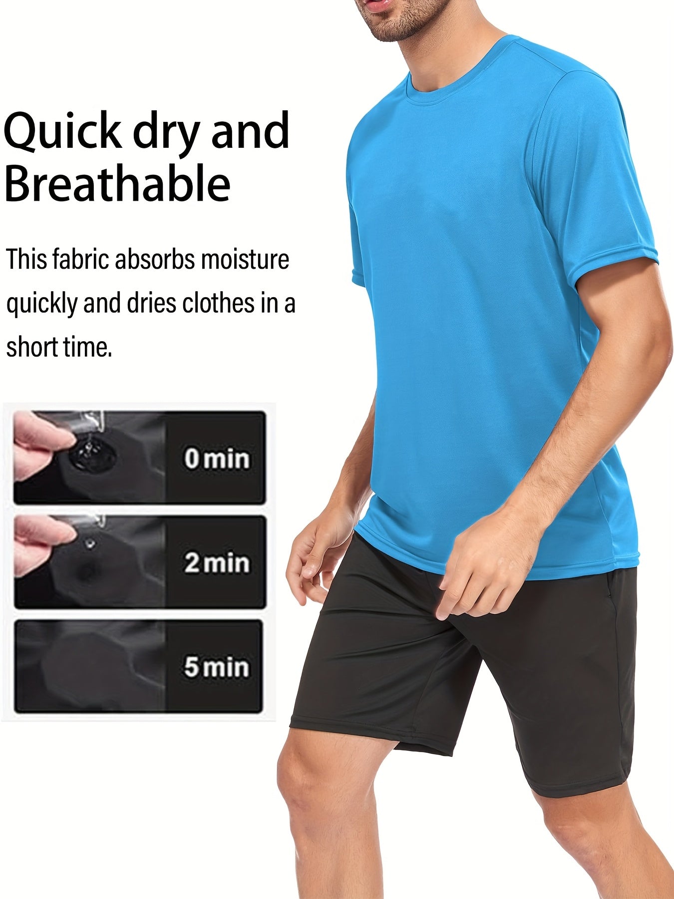 6 Pack Men'S Quick Dry Workout Gym T Shirts, Short Sleeve Active Running Athletic Tee Tops