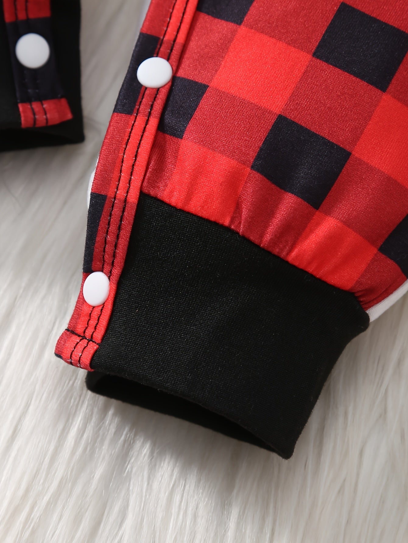 2pcs Baby Boy Christmas Outfit Set - Plaid Jumpsuit & Hat with Merry Christmas Lettering, Red Black White Checkered Romper, Suspenders & Bow Tie, Machine Washable Winter Clothes for (Easy Dressing), Perfect for Outdoor