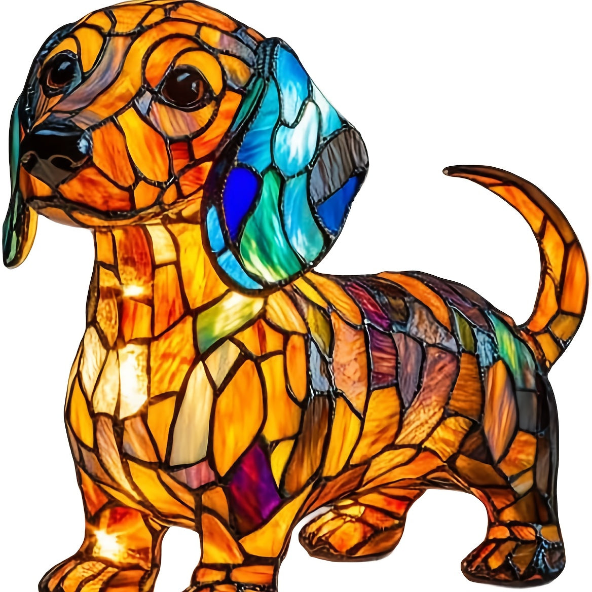 Cute Dachshund Night Light, LED Night Light, Stained Style Decoration, Unique Retro Home Decor, Designed for Dog Lovers and Fans, Room Lighting, Cozy Atmosphere, Cute Shape, High-Quality Surface Treatment, Animal Theme Orname