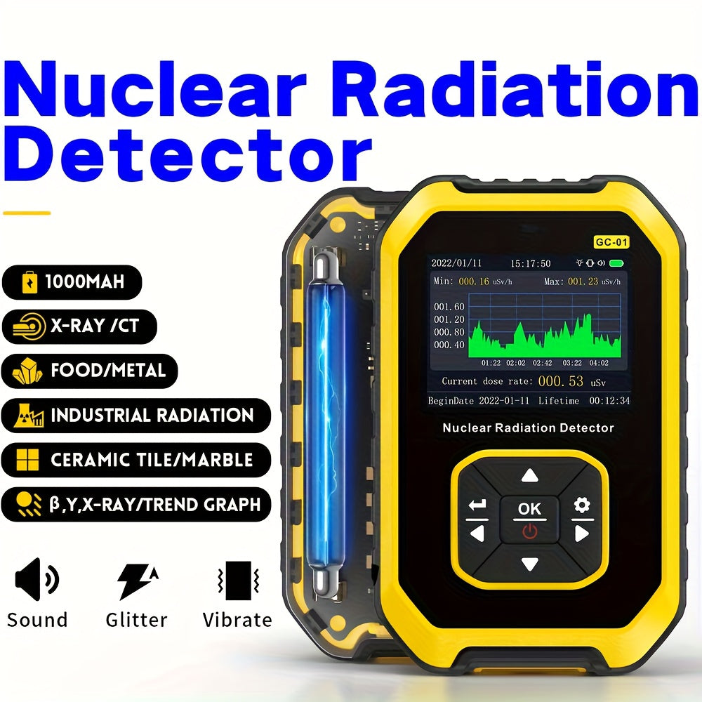 Geiger Counter Nuclear Radiation Detector Radiation Dosimeter With LCD Display, Portable Handheld Beta Gamma X-ray Radiation Monitor Meter, Ideal For Valentine'S Day, Thanksgiving, Christmas, New Year, Spring Festival, Birthd