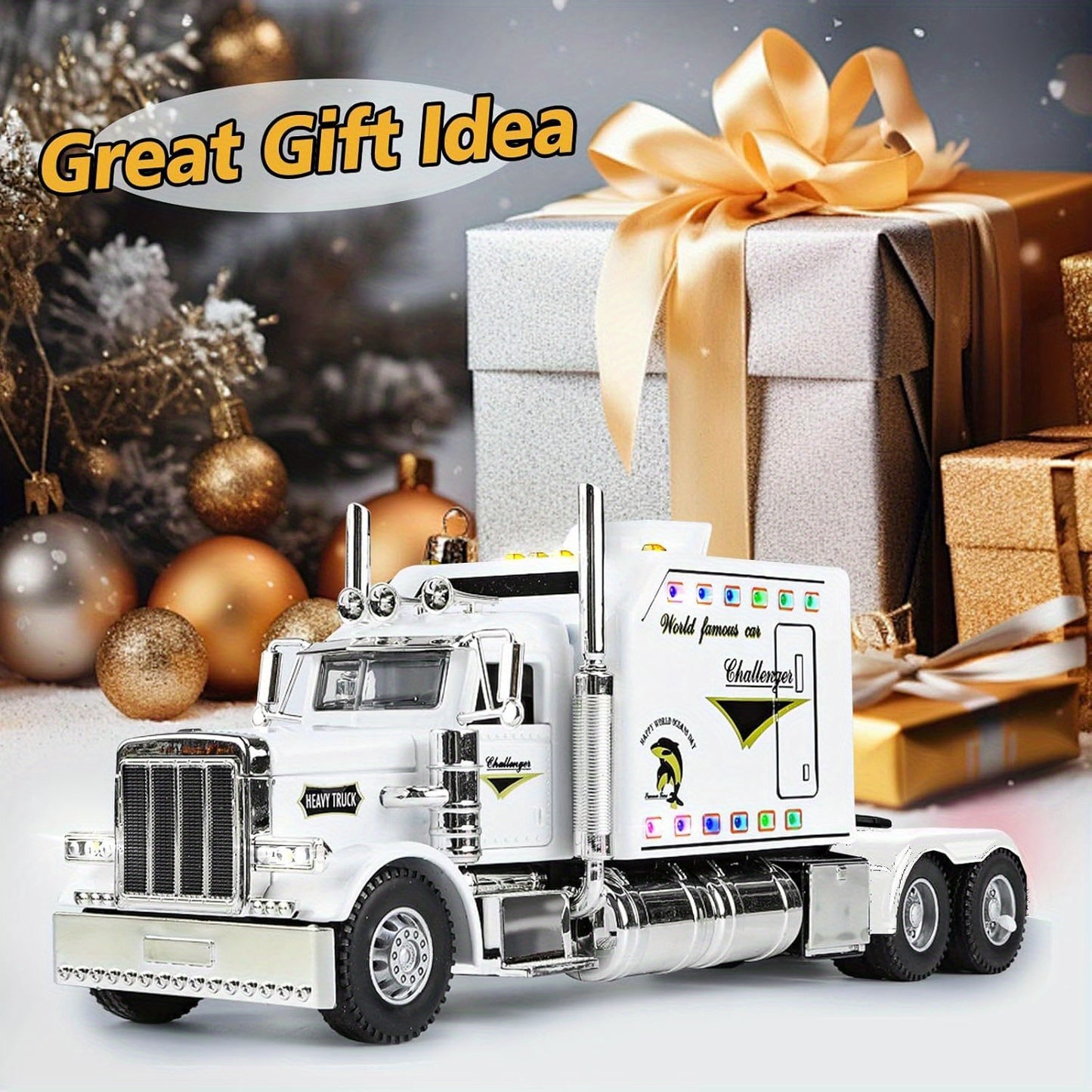 Metal Diecast Model Car, Semi, Heavy, And Tow Truck Toy Car, 1:24 Scale Truck Model Toy, Pull Back Alloy Truck Toy, Perfect Gift for Kids Over 6 Years Old, Birthday Gift, Toy Car Collectible Ornament, Toycar, Birthday Gift Id